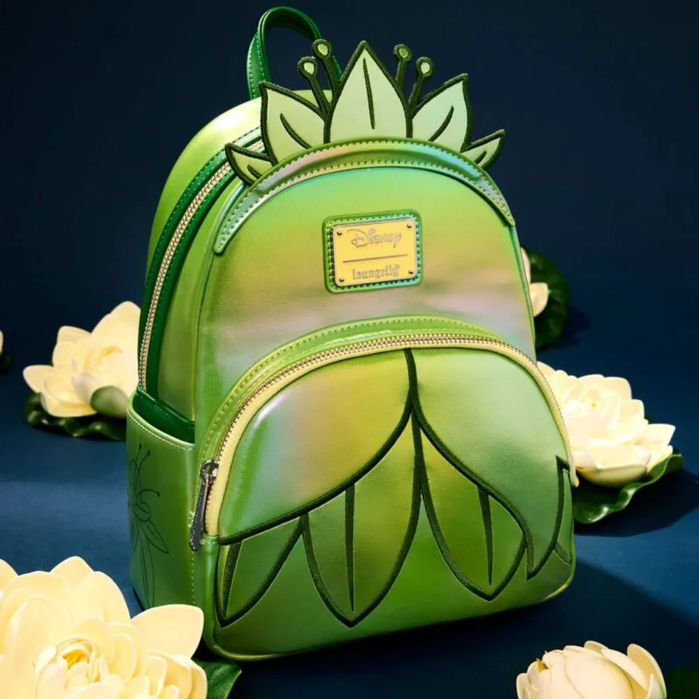 Loungefly Tiana Exclusive Shiny Series Iridescent Cosplay Backpack & Wallet NWT - Picture 7 of 13